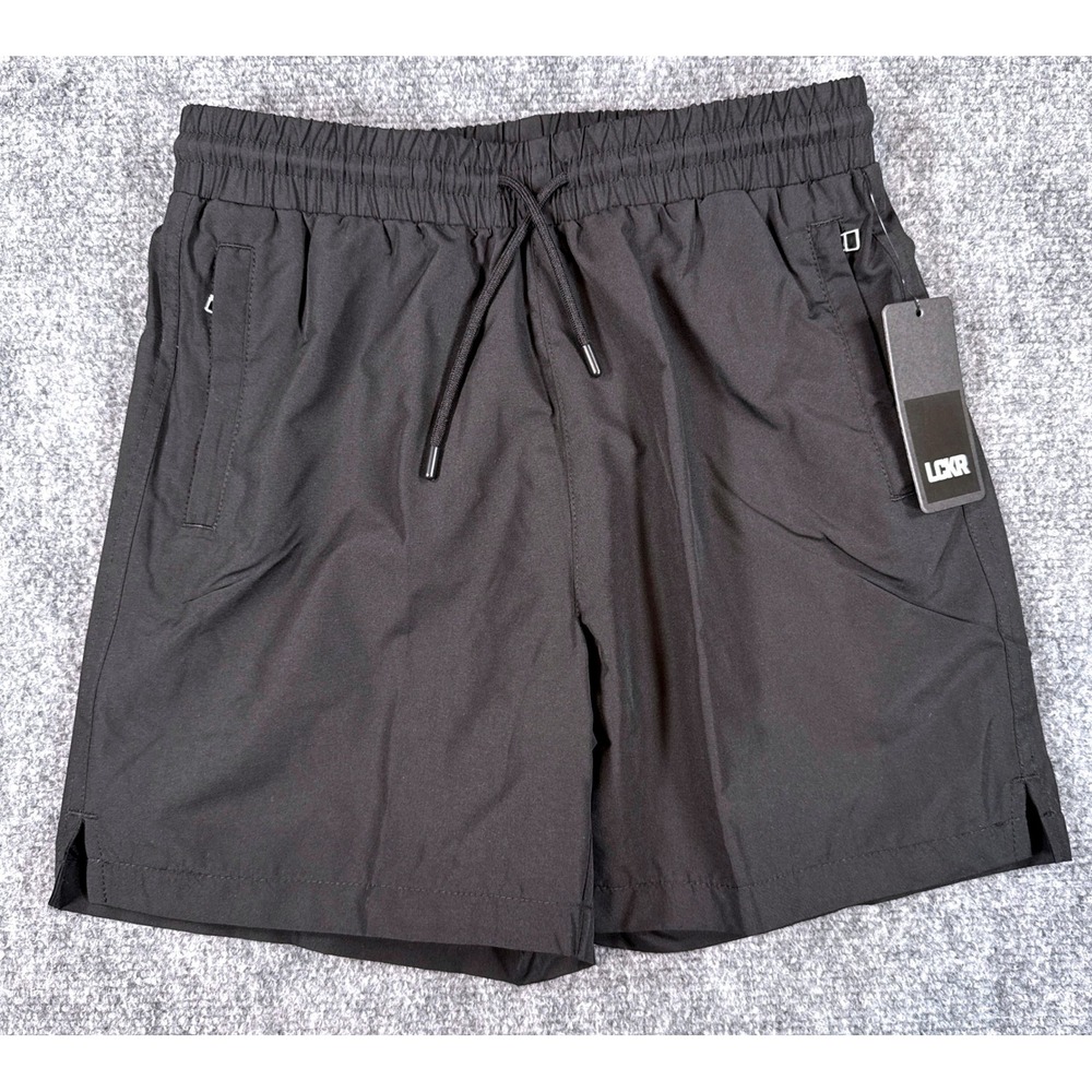 LCKR GS8 Jaxtyn Shorts Kids Small Black Athletic Gym Running Swim NWT
